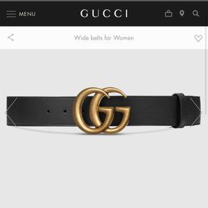 GG Marmont Belt with Shiny Gold Buckle - Size 75 (approx 0-2)